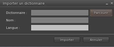 Importer un dictionnaire