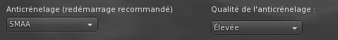 Interface du paramètre d'anticrénelage