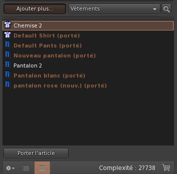 Volet « Ajouter plus... » déplié