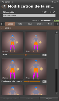 Éditeur de partie de corps