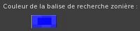 Interface de configuration de la couleur de balise de recherche zonière
