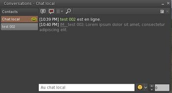Affichage des IM dans le chat local