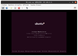 Lancer l'installation d'Ubuntu server