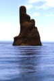 Rocher dans l'eau avec SSR