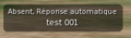 Absent au dessus du nom