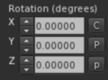 Angles de rotation.